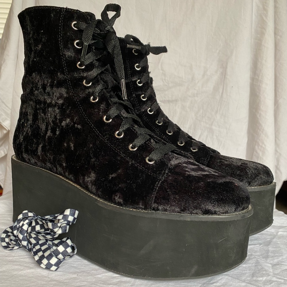 Crushed Velvet Platform Shoes